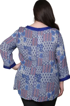 La Cera™ Top De Patchwork La Cera Talla Grande