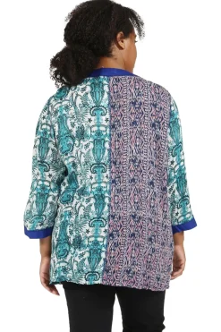 La Cera™ Top De Patchwork Multicolor La Cera Talla Grande