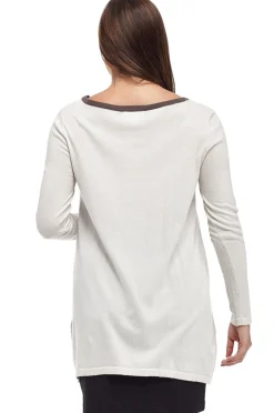 La Cera™ Top Estilo Jersey Con Cuello Redondo La Cera