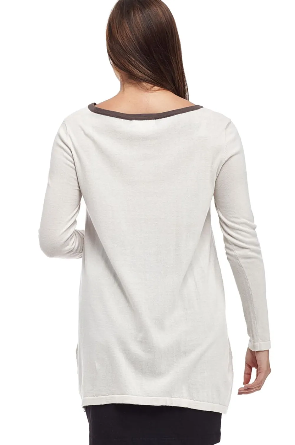 La Cera™ Top Estilo Jersey Con Cuello Redondo La Cera