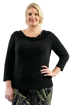 La Cera™ Top Liso Con Cuello Vuelto La Cera De Talla Grande