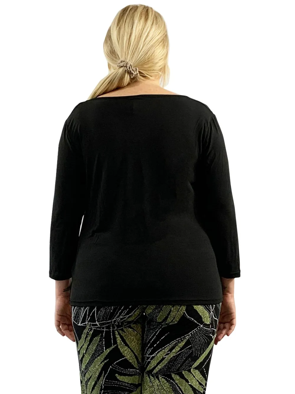 La Cera™ Top Liso Con Cuello Vuelto La Cera De Talla Grande