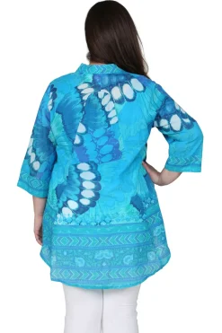 La Cera™ Top Suelto Con Alas De Mariposa De Talla Grande