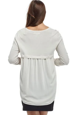 La Cera™ Top Tipo Jersey Con Cuello Redondo Y Espalda De Georgette La Cera