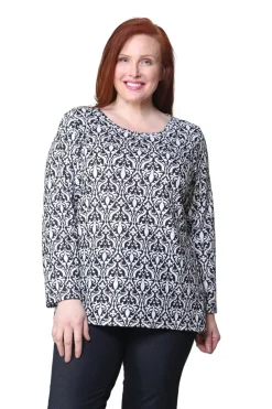 La Cera™ Top Tipo Jersey Con Estampado Barroco La Cera - Talla Grande