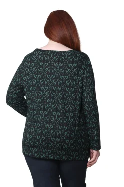 La Cera™ Top Tipo Jersey Con Estampado Barroco La Cera - Talla Grande