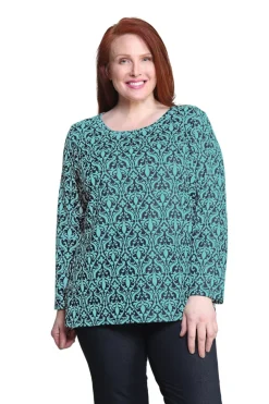 La Cera™ Top Tipo Jersey Con Estampado Barroco La Cera - Talla Grande