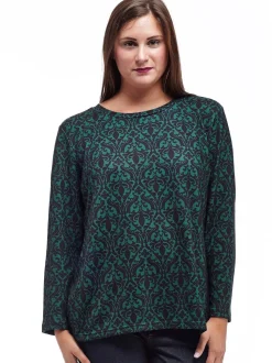 La Cera™ Top Tipo Jersey Con Estampado Barroco La Cera