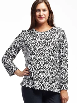 La Cera™ Top Tipo Jersey Con Estampado Barroco La Cera