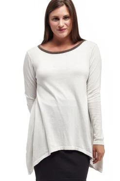 La Cera™ Top Tipo Sueter Con Cuello Redondo Hi-Lo La Cera - Talla Grande