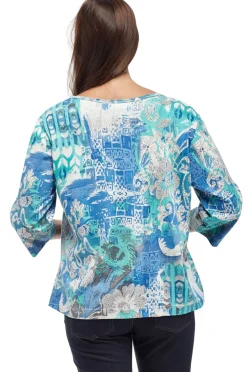La Cera™ Top Tipo Tunica Con Estampado Multicolor De La Cera