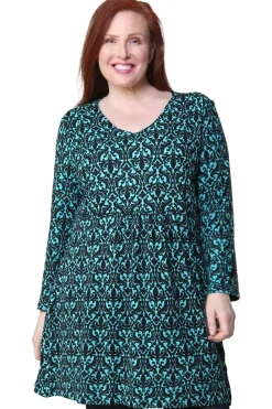 La Cera™ Top Tipo Tunica Tipo Jersey De Talla Grande La Cera