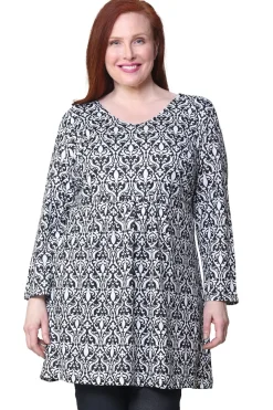 La Cera™ Top Tipo Tunica Tipo Jersey De Talla Grande La Cera