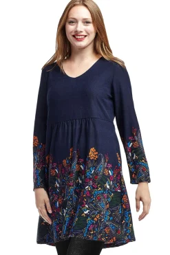 La Cera™ Top Tipo Tunica Tipo Jersey Con Estampado Floral De La Cera