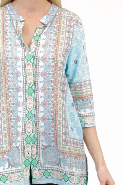 La Cera™ Tunica Con Estampado De Borde De Mosaico