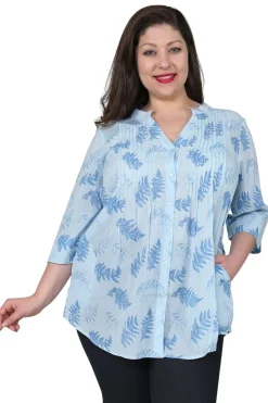 La Cera™ Tunica Con Estampado De Helecho De Talla Grande