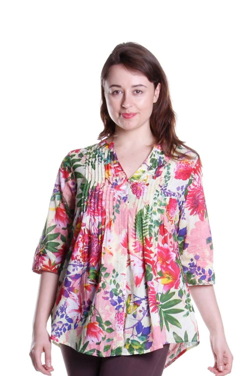 La Cera™ Tunica Con Estampado De Jardin Tropical