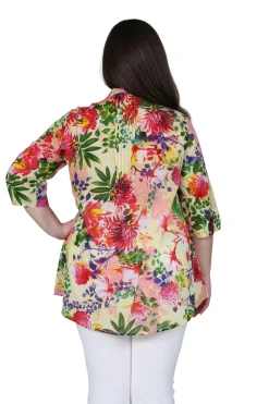 La Cera™ Tunica Con Estampado De Jardin Tropical De Talla Grande