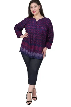 La Cera™ Tunica Con Estampado De Rayon De Talla Grande