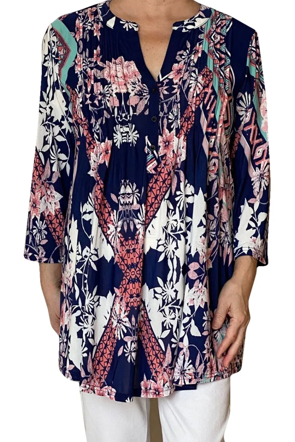 La Cera™ Tunica Con Estampado Decorativo Key West De La Cera