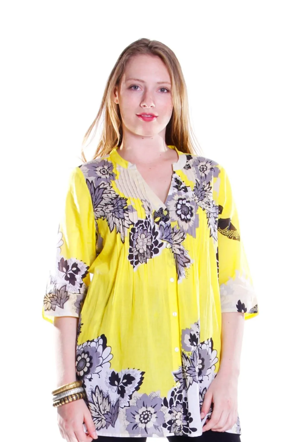 La Cera™ Tunica Con Estampado Floral Pop Art