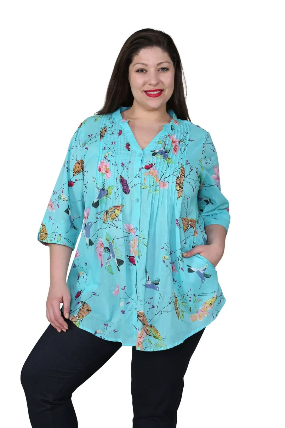 La Cera™ Tunica Con Estampado Nature At It'S Best De Talla Grande