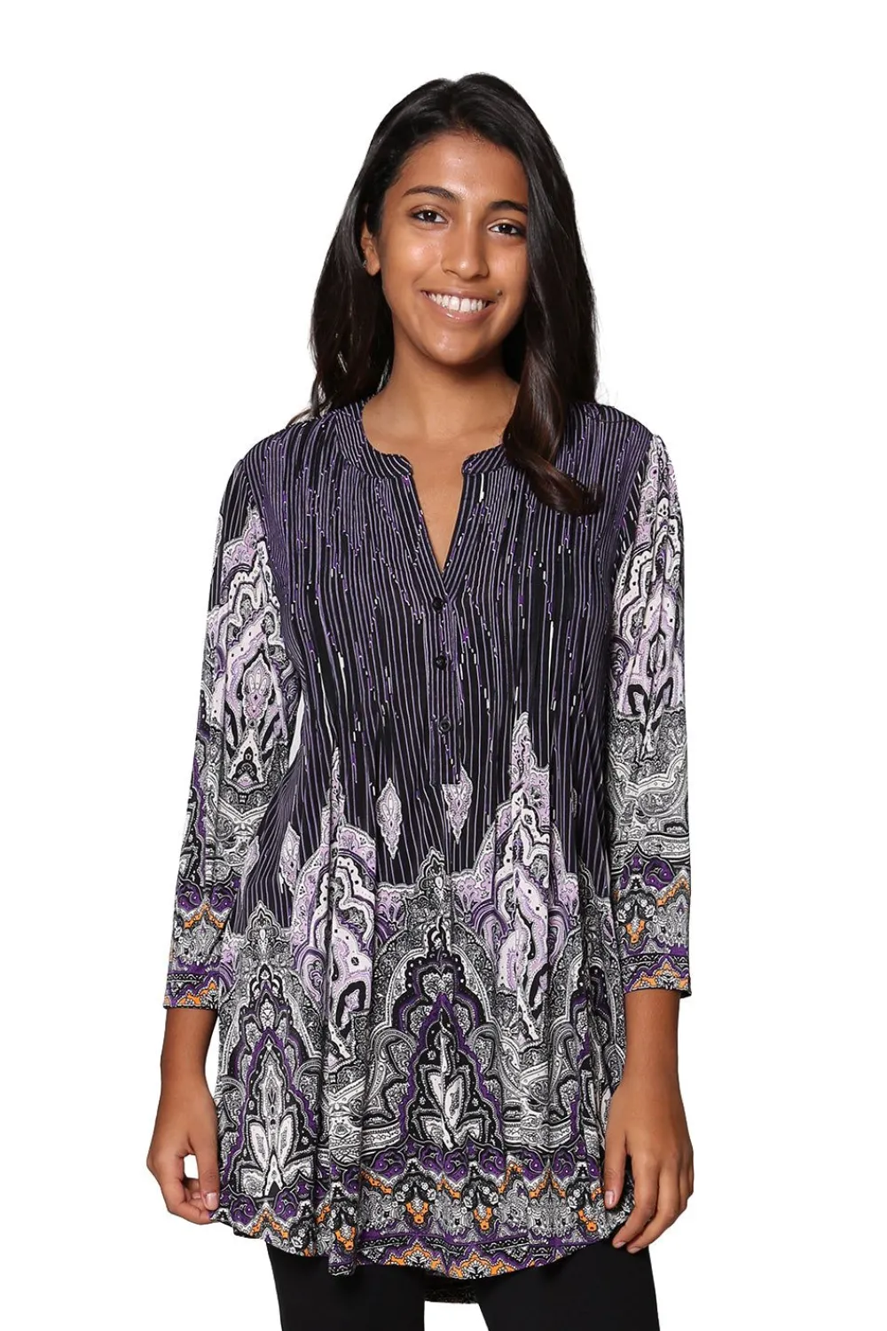 La Cera™ Tunica Con Estampado Paisley Empire De La Cera