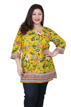 La Cera™ Tunica De Tecnicas Mixtas Florales De Talla Grande