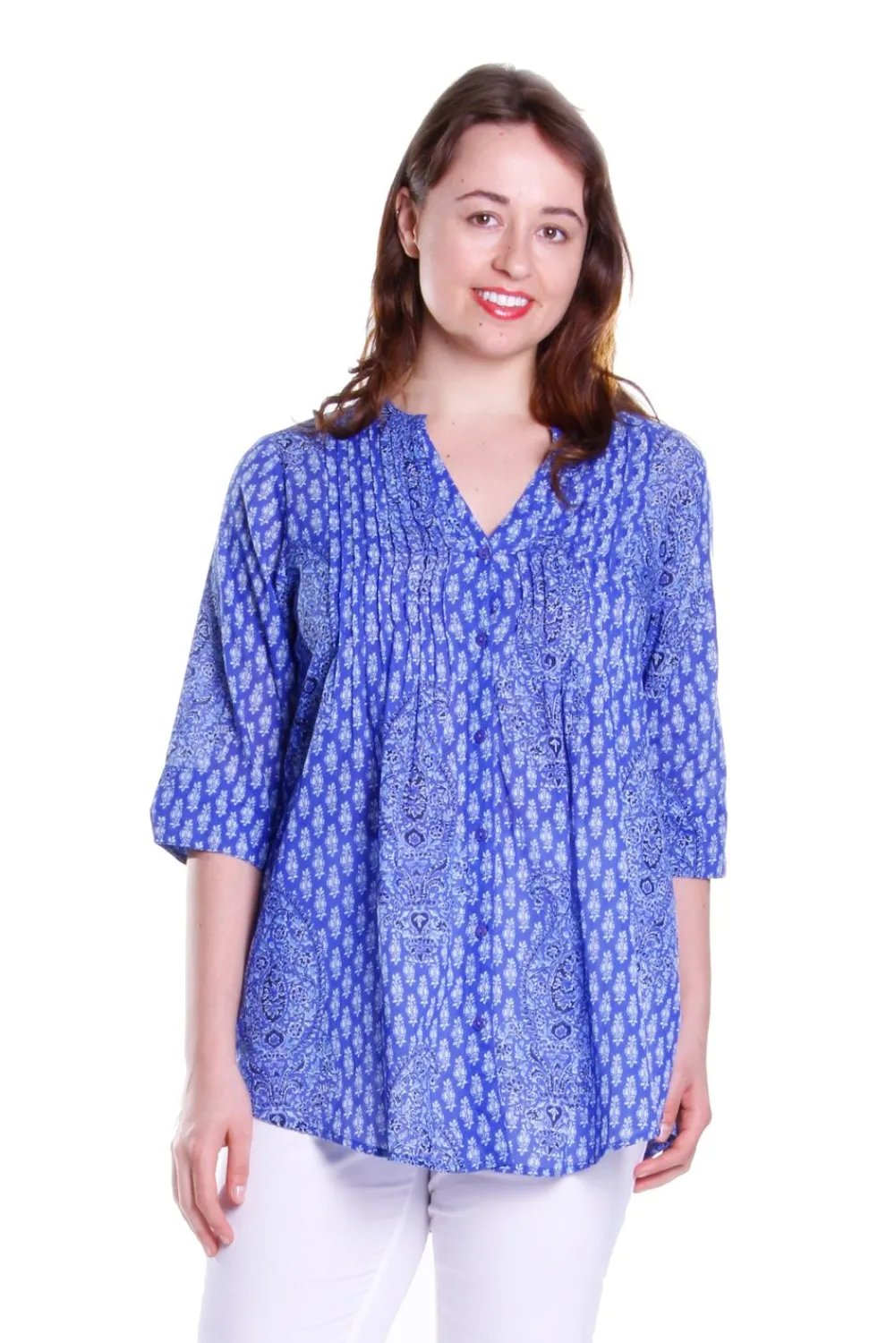 La Cera™ Tunica Plisada Paisley