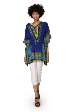 La Cera™ Tunica Tipo Kimono Con Estampado Abstracto
