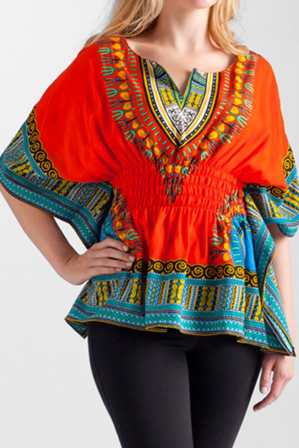 La Cera™ Tunica Tipo Kimono Con Estampado Abstracto