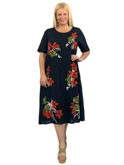 La Cera™ Vestido Acampanado De Manga Corta La Cera