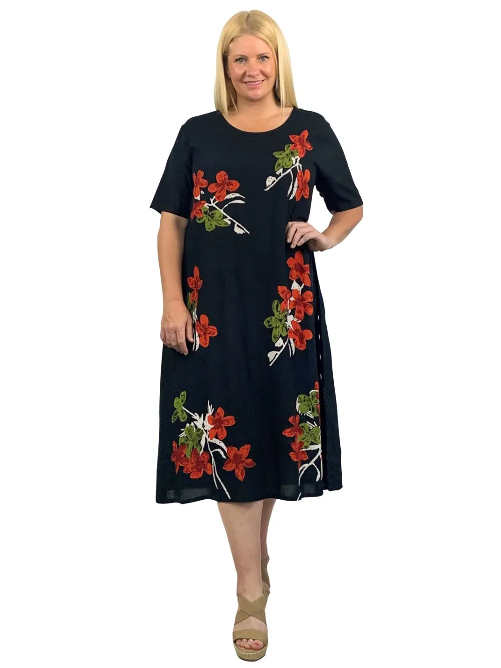 La Cera™ Vestido Acampanado De Manga Corta La Cera