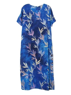 La Cera™ Vestido Acampanado De Manga Corta La Cera De Talla Grande