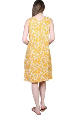 La Cera™ Vestido Acampanado Estampado De Rayon Sin Mangas La Cera