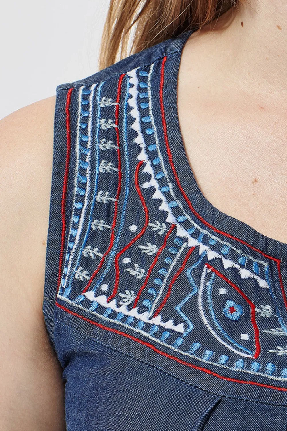 La Cera™ Vestido Bordado Con Canesu Sin Mangas La Cera