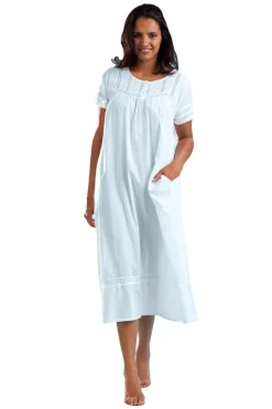 La Cera™ Vestido Bordado De Encaje Y Perlas 100% Algodon