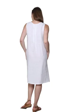 La Cera™ Vestido Bordado Sin Mangas De Lino