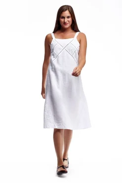 La Cera™ Vestido Bordado Sin Mangas De Lino