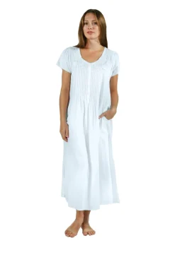 La Cera™ Vestido Con Apliques De Encaje 100% Algodon La Cera