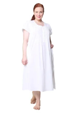 La Cera™ Vestido Con Apliques De Encaje 100% Algodon De Talla Grande La Cera