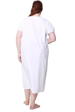 La Cera™ Vestido Con Apliques De Encaje 100% Algodon De Talla Grande La Cera