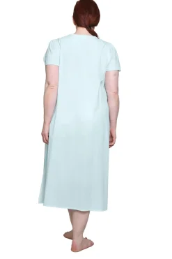 La Cera™ Vestido Con Apliques De Encaje 100% Algodon De Talla Grande La Cera
