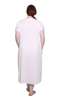 La Cera™ Vestido Con Apliques De Encaje 100% Algodon De Talla Grande La Cera