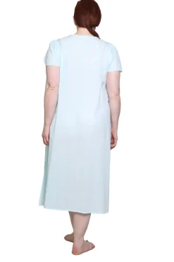 La Cera™ Vestido Con Apliques De Encaje 100% Algodon De Talla Grande La Cera