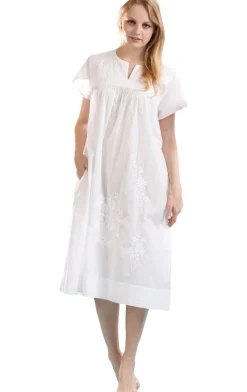 La Cera™ Vestido Con Bordado Y Mangas Japonesas De La Cera