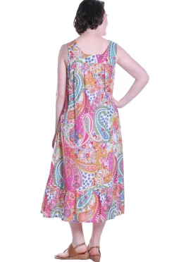 La Cera™ Vestido Con Cuello Redondo Y Estampado De Cachemira Con Bolsillos