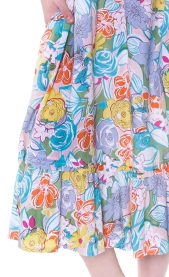 La Cera™ Vestido Con Cuello Redondo Y Estampado De Cachemira Con Bolsillos