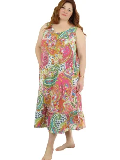 La Cera™ Vestido Con Escote Corazon Y Estampado Vibrante Con Bolsillos - Tallas