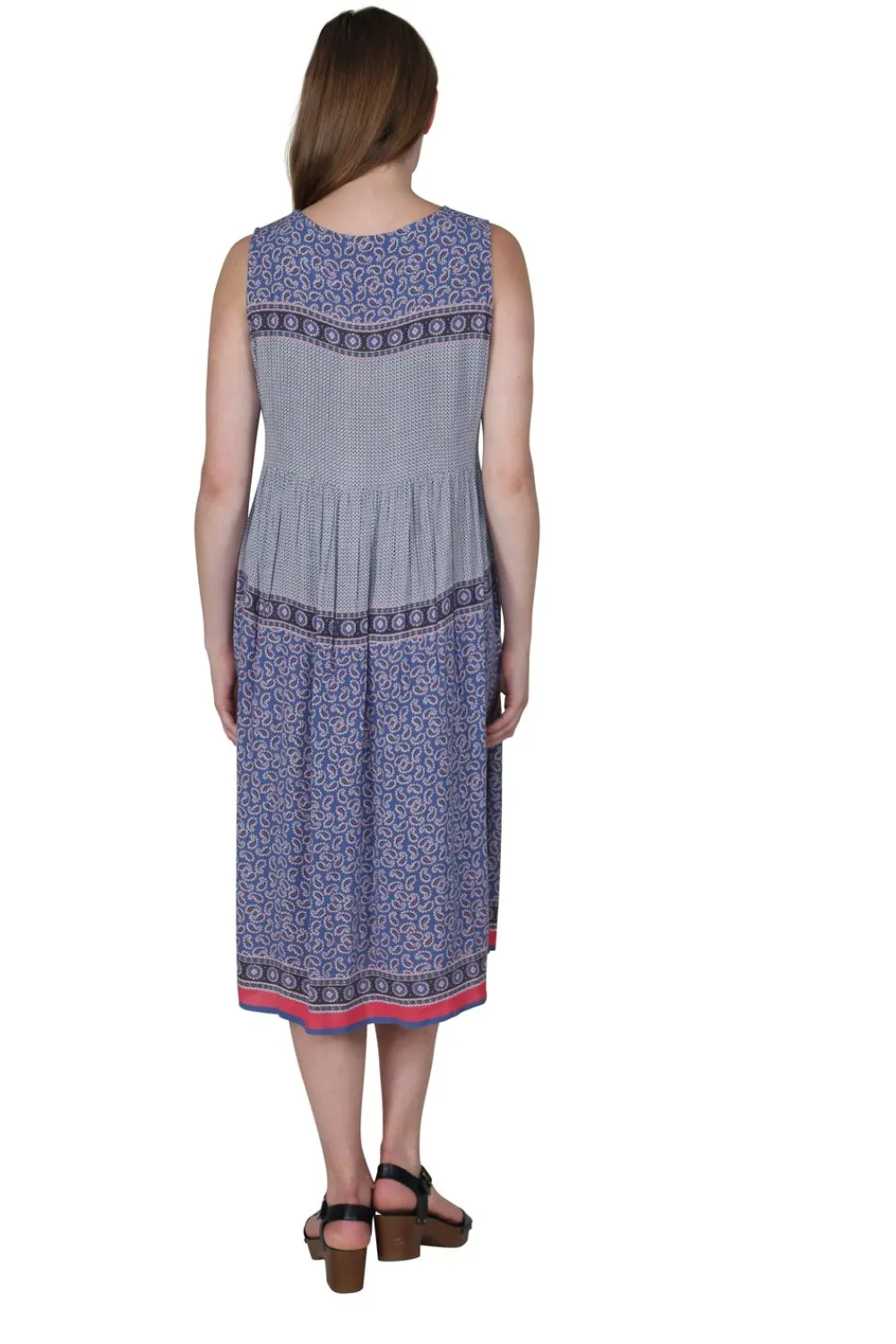 La Cera™ Vestido Con Estampado De Borde De Cintura Imperio Y Escote En V